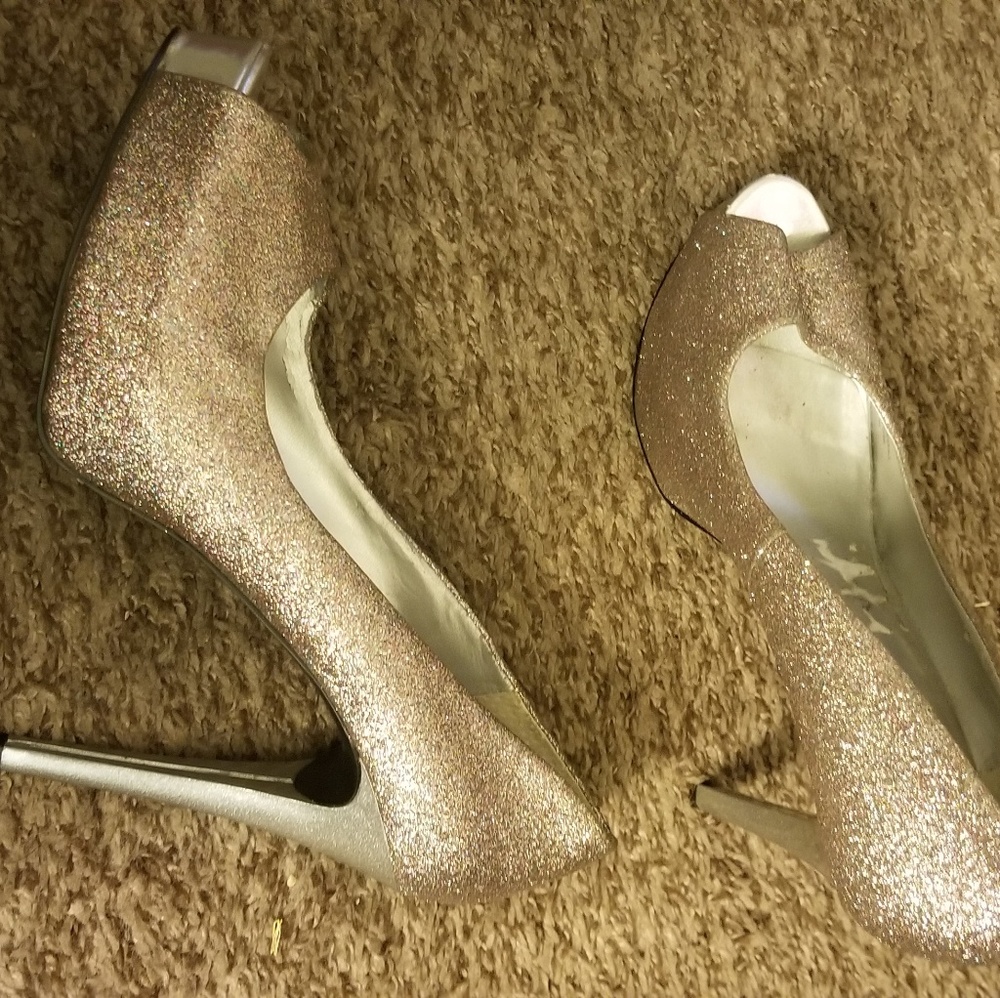 Guess glitter peeptoe stilettos